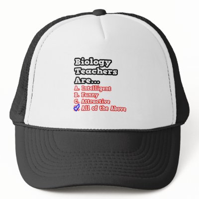 Biology Teacher Quiz...Joke Trucker Hat by Biology_Teacher