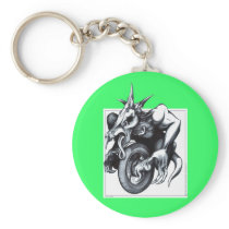 Biomechanical Draconic Unicycle keychains