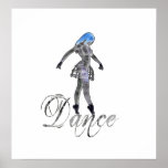 Biomechannequin Dance Woman 1 - 3D Goth Mannequin Poster