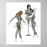 Biomechannequin Trio Fantasy Science Fiction Art Poster