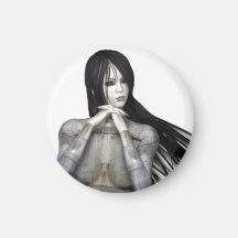 Biomechannequin Woman 3 - 3D Goth Mannequin Fridge Magnets
