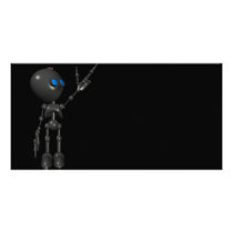 Bionic Boy 3D Robot - Finger Guns 2 - Original Custom Photo Card