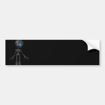 Bionic Boy 3D Robot - Looking Forward Bumper Stickers