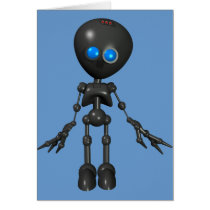 Bionic Boy 3D Robot - Looking Forward Greeting Cards