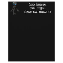 Bionic Boy 3D Robot - Looking Forward Letterhead Template