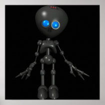 Bionic Boy 3D Robot - Looking Forward Posters