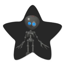 Bionic Boy 3D Robot - Looking Forward Star Stickers