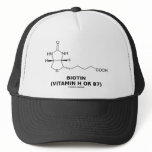 Biotin (Vitamin H Or B7) Chemical Molecule Trucker Hats