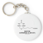 Biotin (Vitamin H Or B7) Chemical Molecule Key Chain