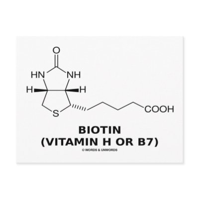 Biotin (Vitamin H Or B7) Chemical Molecule Post Cards by wordsunwords