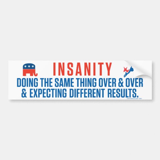 Bipartisan Insanity Bumper Sticker