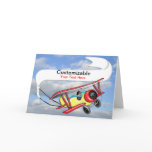 Biplane Towing Banner Customizable Greeting Cards