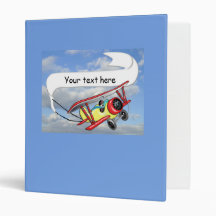 Biplane Towing Banner Customizable Vinyl Binders