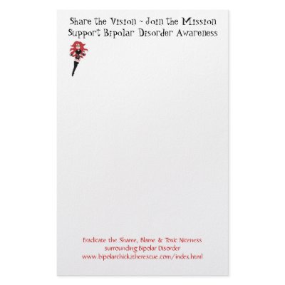 Bipolar Chick Note Pad Stationery Design by BipolarChick2