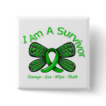 Bipolar Disorder Butterfly I Am A Survivor Pinback Buttons