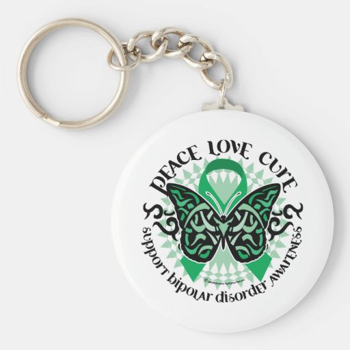 Bipolar Disorder Butterfly Tribal 2 Keychains