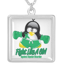 Bipolar Disorder Fighting Penguin Necklace