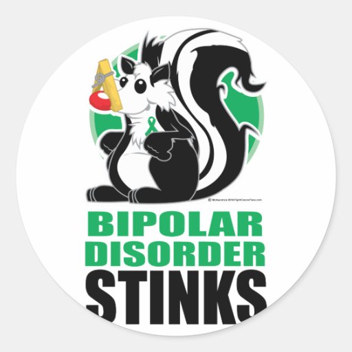 Bipolar Disorder Stinks Round Stickers