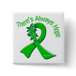 Bipolar Disorder There's Always Hope Floral Pinback Buttons