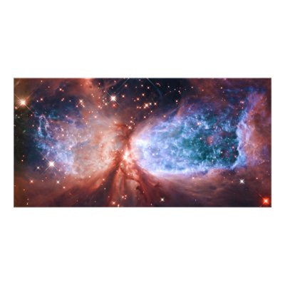 Bipolar Star Forming Region Sharpless 2-106 Nebula Photo Card Template by wallarts