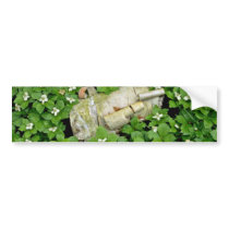 Birch bark and bunchberry flowers White flowers Bumper Sticker