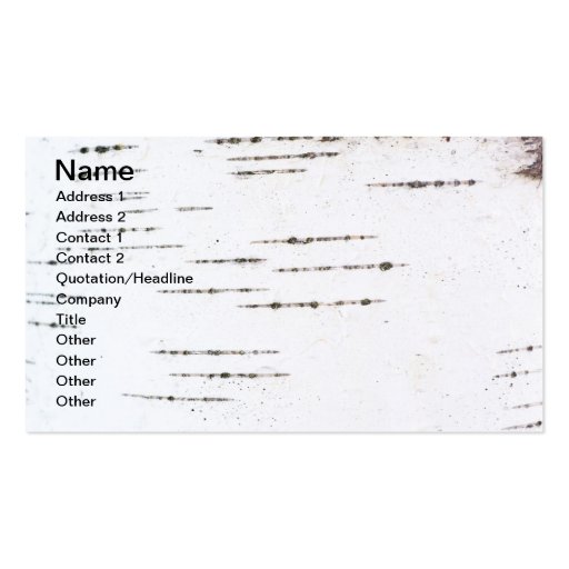 Birch bark business card templates (front side)