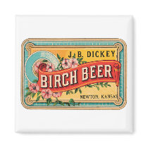 Birch Beer JB Dickey, Newton Kansas Fridge Magnet