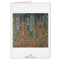 Birch By Klimt Gustav Greeting Cards