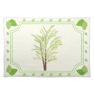 Birch Tree and Leaves Placemat
