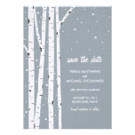 Birch Tree and Snow Save the Date Announcement