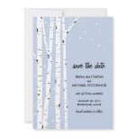 Birch Tree and Snow Save the Date Personalized Announcements