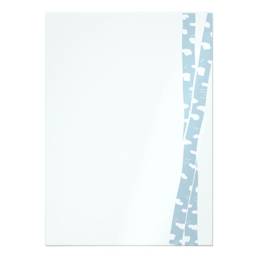 Birch Tree and Snowflakes Bridal Shower Ice Blue Invitation