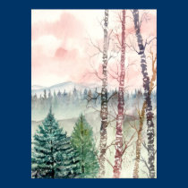 birch tree art print on canvas posters