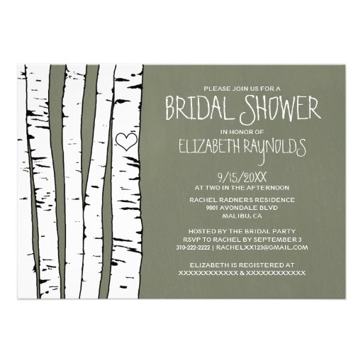 Birch Tree Bridal Shower Invitations
