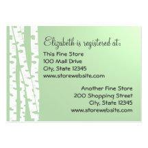 Birch Tree Registry Card Green Business Card Templates