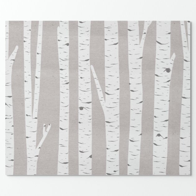 Birch Tree Rustic Woodland Wrapping Paper-1