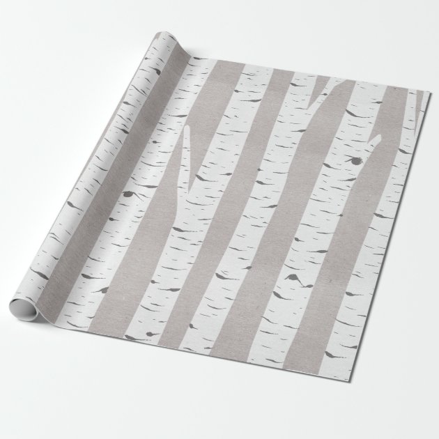 Birch Tree Rustic Woodland Wrapping Paper 1/4