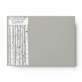 Birch Tree Silver Cloud Wedding Envelopes envelope