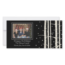 Birch Tree Snowfall Customized Photo Card