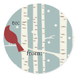 birch tree wintery gift tags stickers