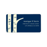 Birch Trees Address Label - Navy labels