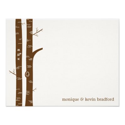 Birch Trees Flat Thank You Card Custom Invite