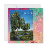 BIRCH TREES IN TUSCANY, pink green gold sparkles Invitation