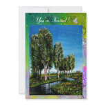 BIRCH TREES IN TUSCANY,yellow green purple sparkle Personalized Invite