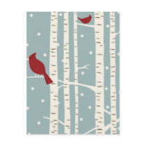 birch trees postcard