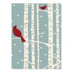 birch trees postcard