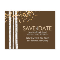 Birch Trees Save the Date Wedding Postcard