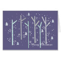 Birch Trees Snow Scene Greeting Card