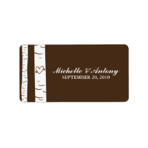 Birch Trees Wedding Favors Labels