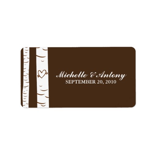 Birch Trees Wedding Favors Labels